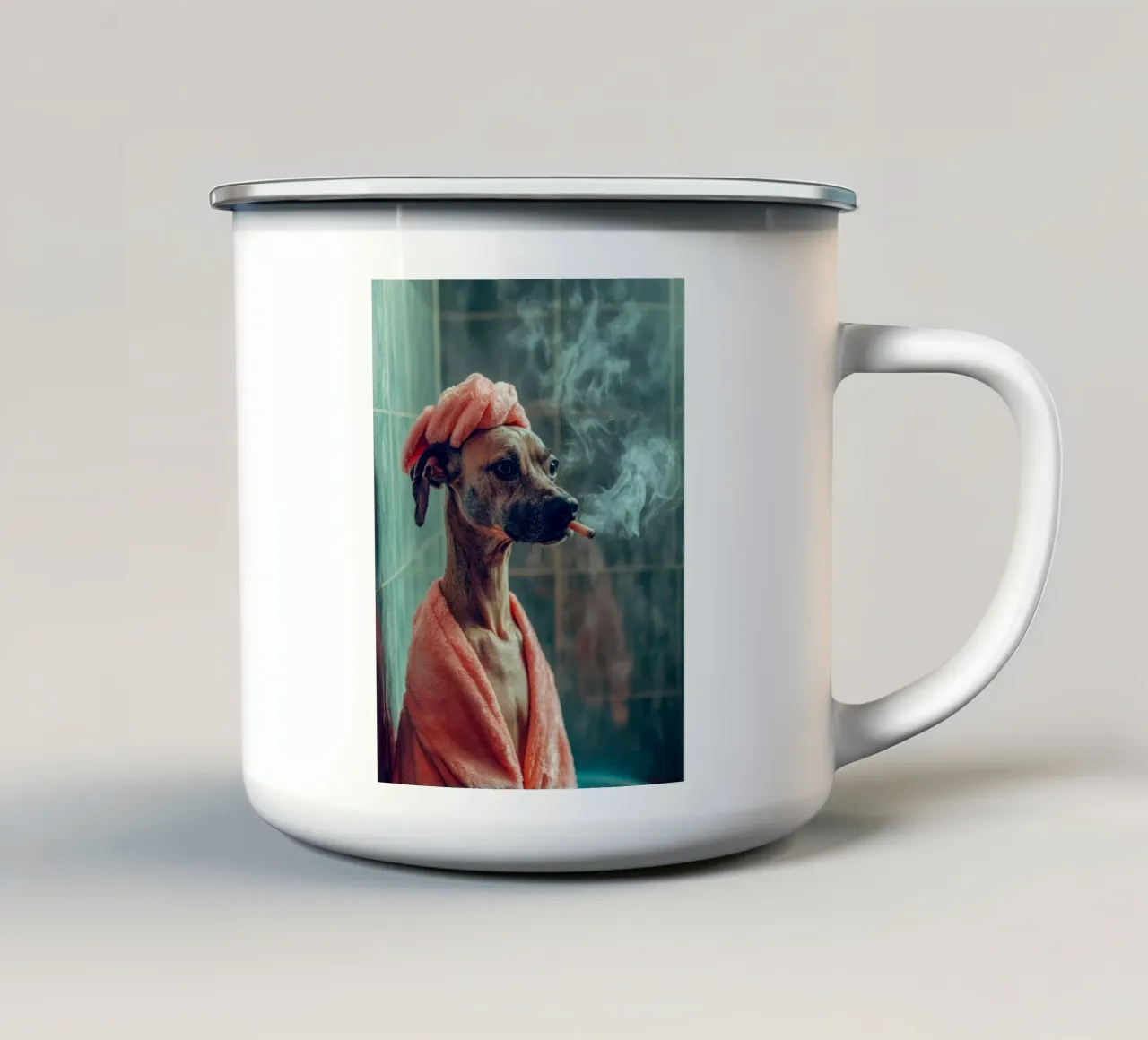 Léonard tazza in smalto da Affiches Chien Originales – Dogland