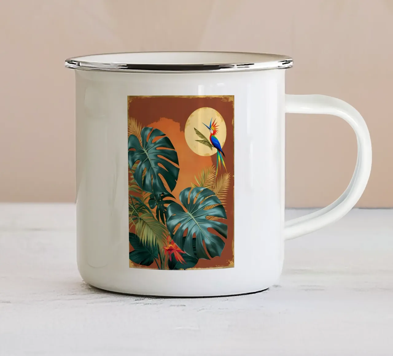 Paradiso della Monstera tropicale tazza in smalto da Botanical Gallery
