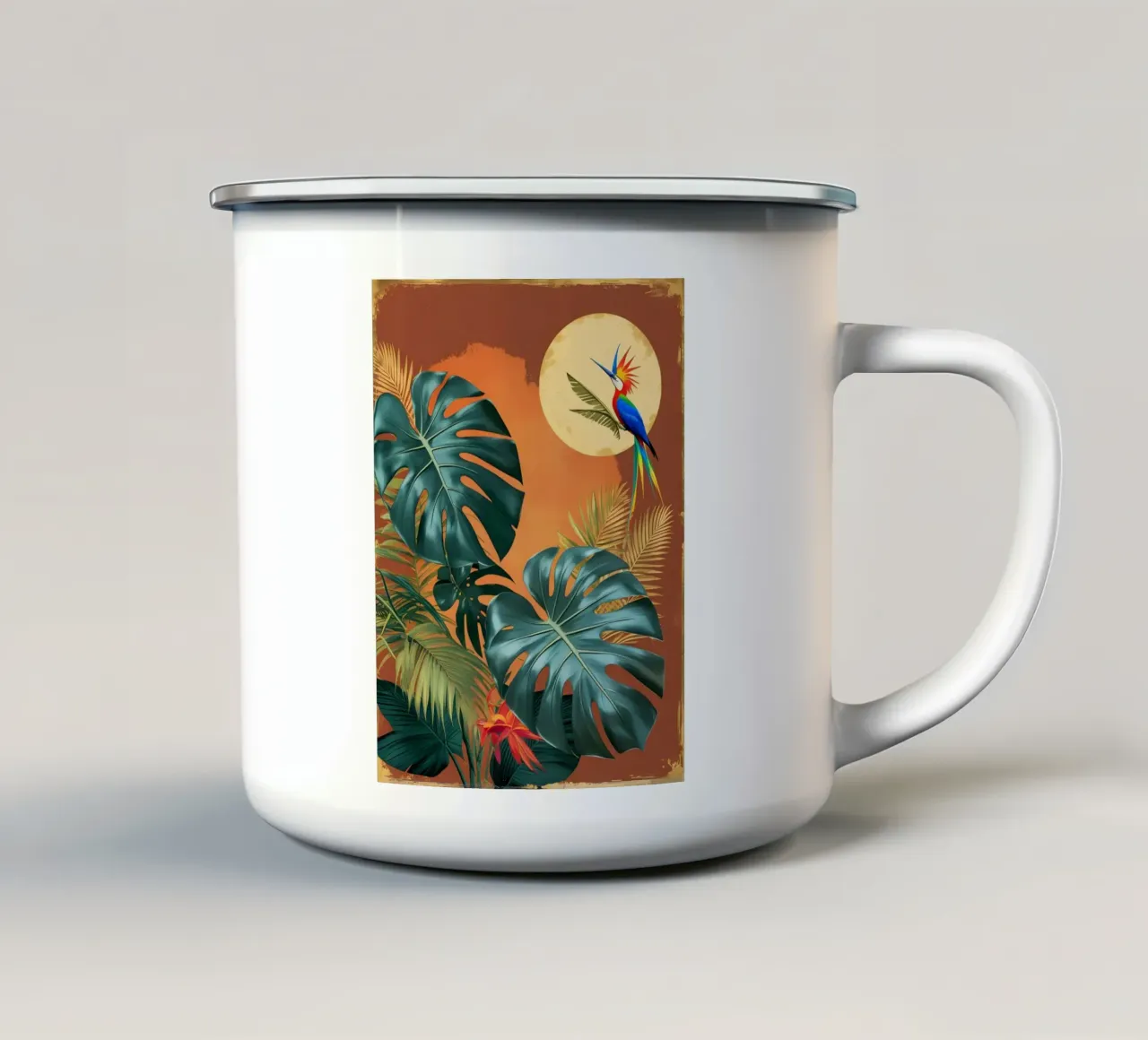 Paradiso della Monstera tropicale tazza in smalto da Botanical Gallery
