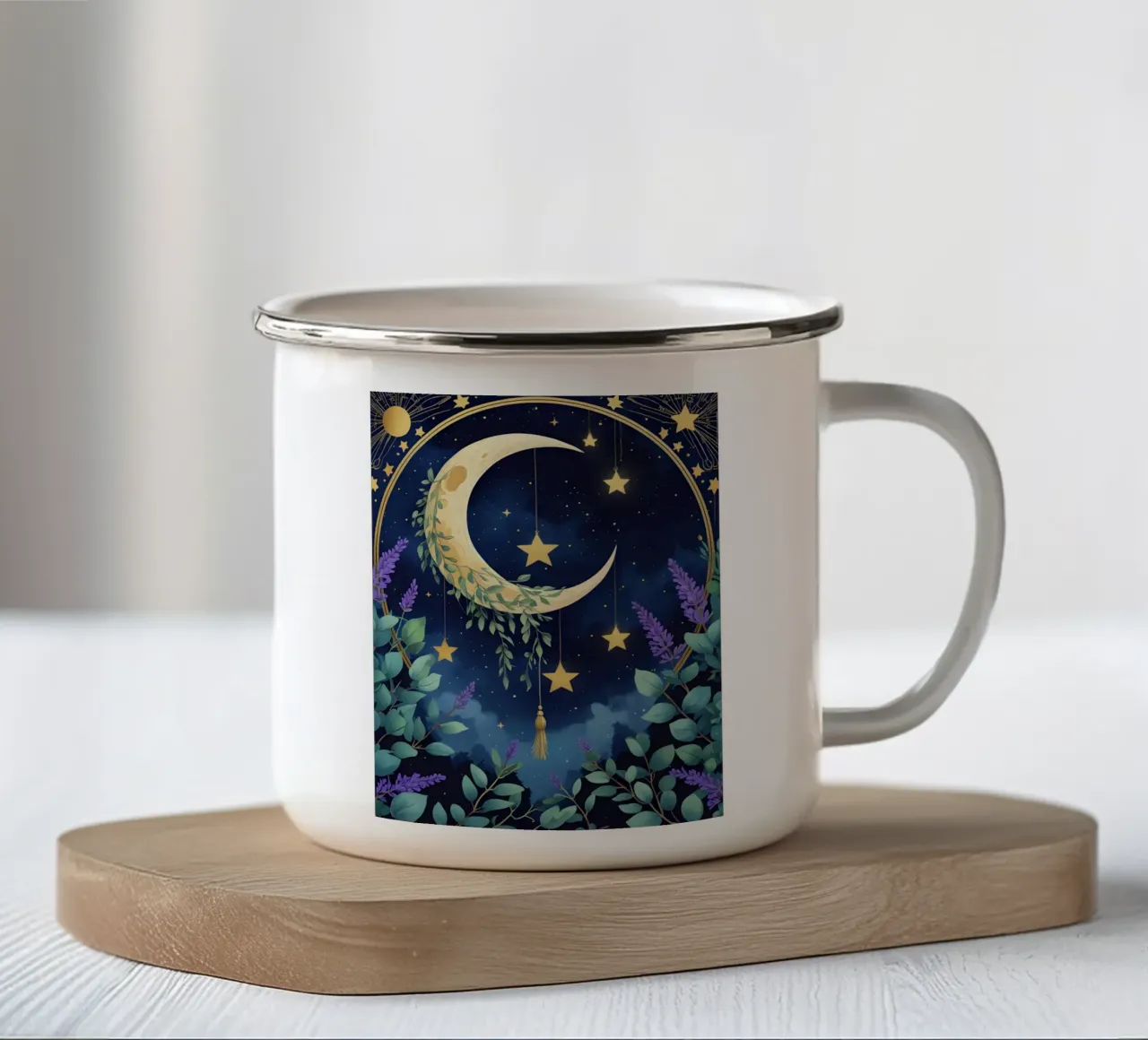 Luna mistica botanica tazza in smalto da Botanical Gallery