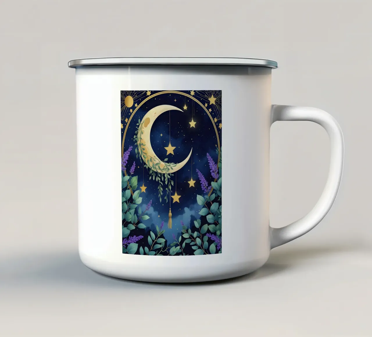 Luna mistica botanica tazza in smalto da Botanical Gallery