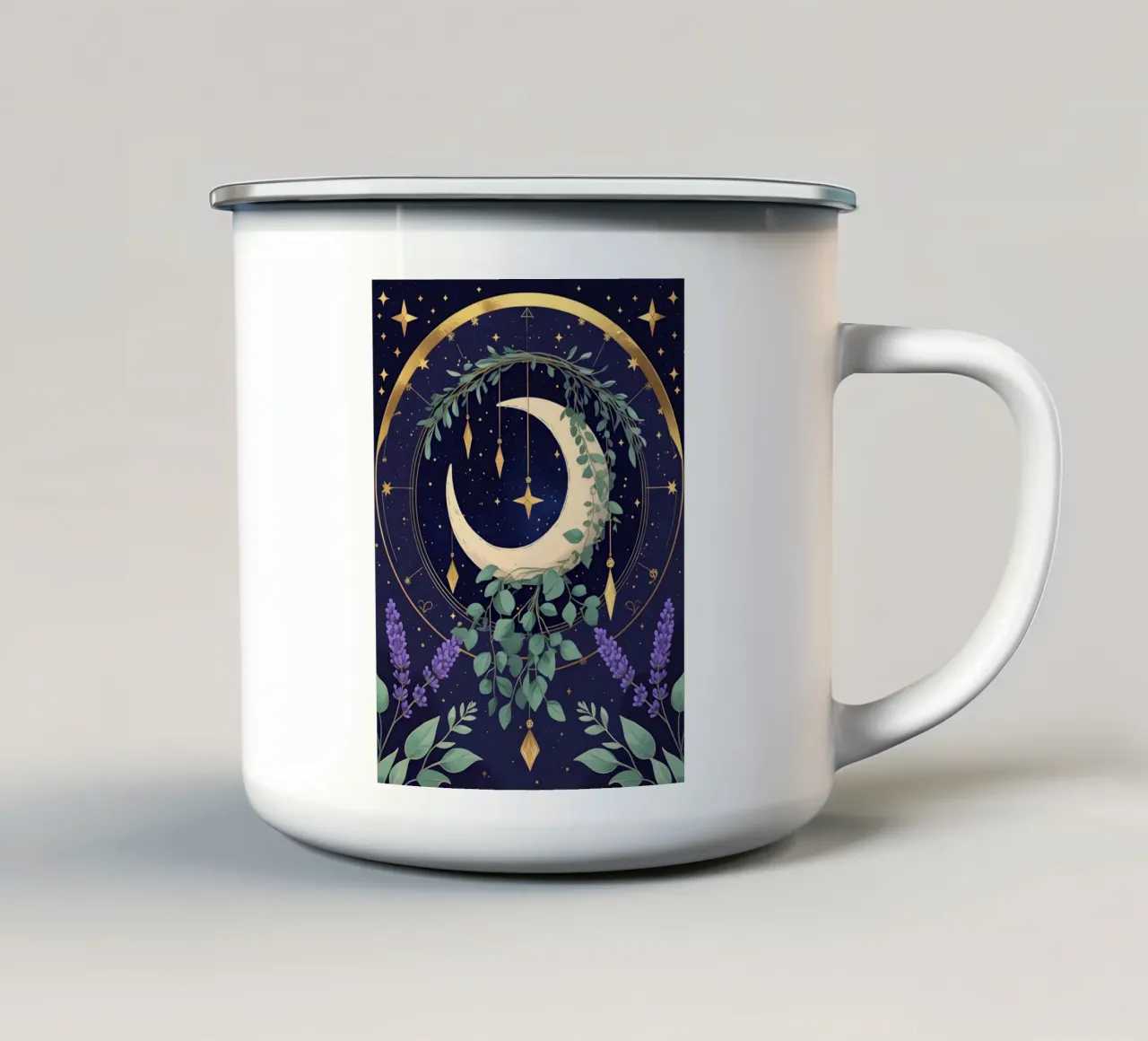 Luna mistica botanica tazza in smalto da Botanical Gallery