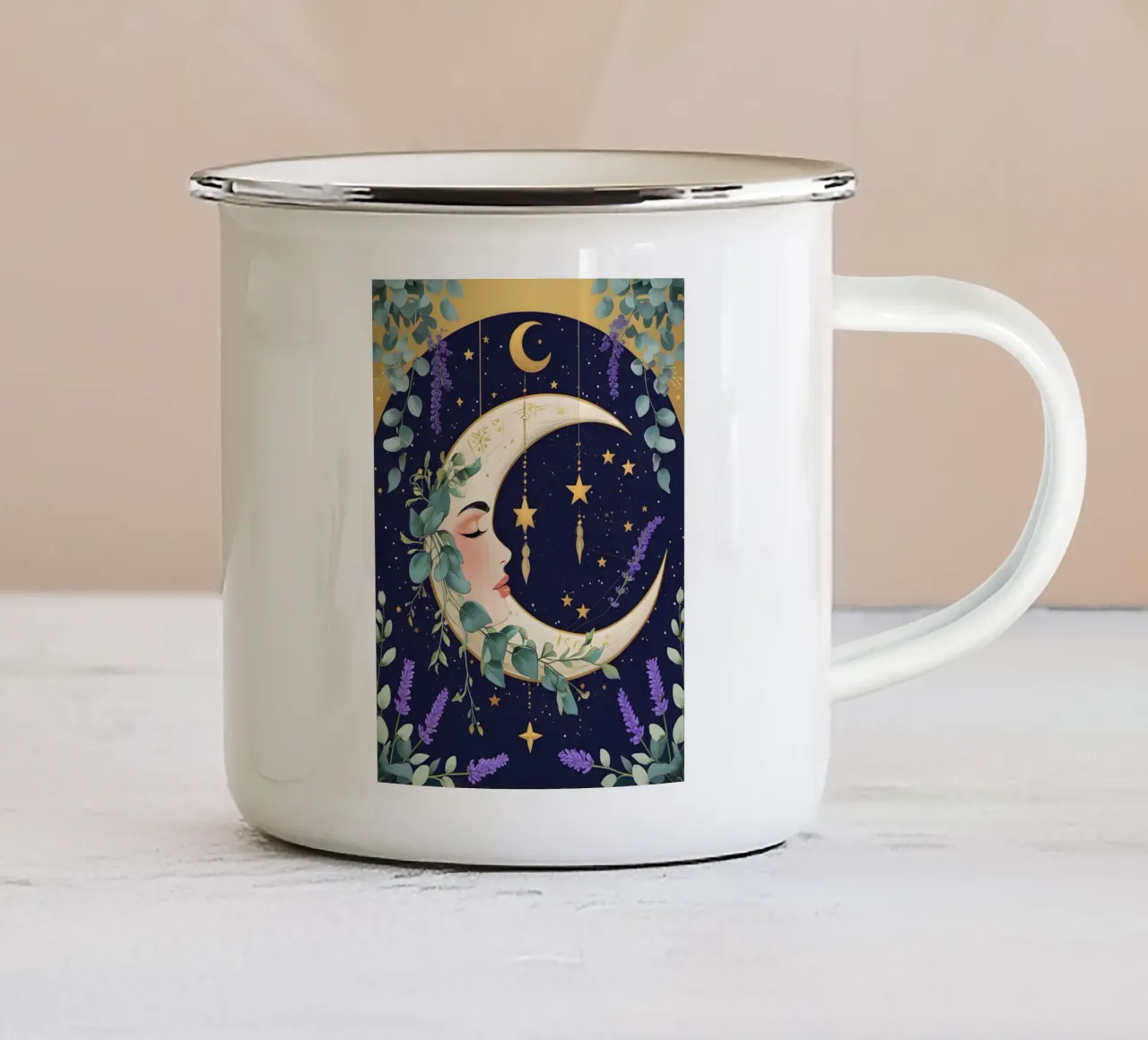 Luna mistica botanica tazza in smalto da Botanical Gallery