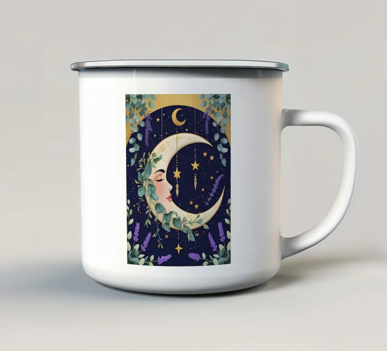 Luna mistica botanica tazza in smalto da Botanical Gallery