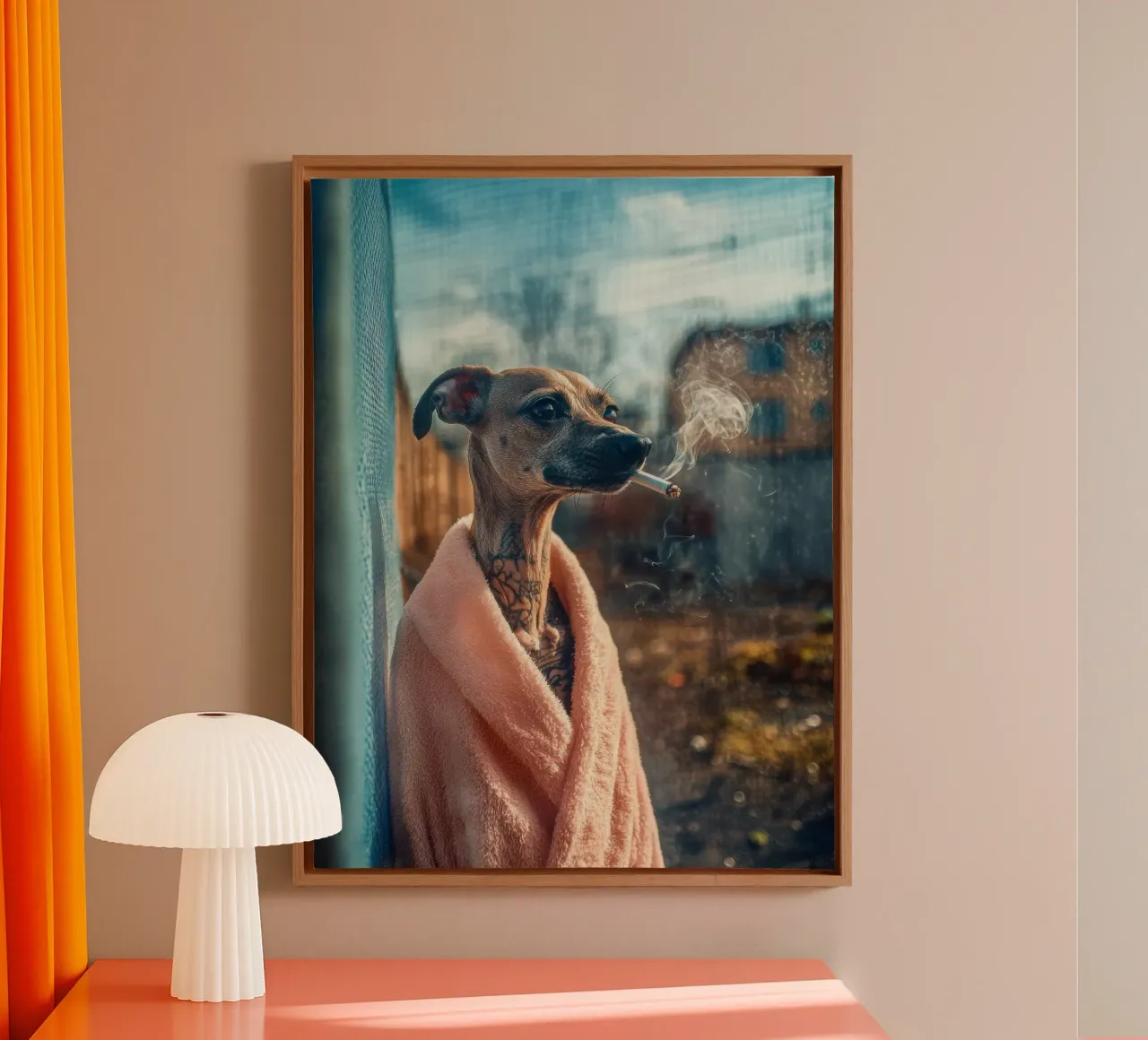 Julien tela con Cornice a cassetta da Affiches Chien Originales – Dogland