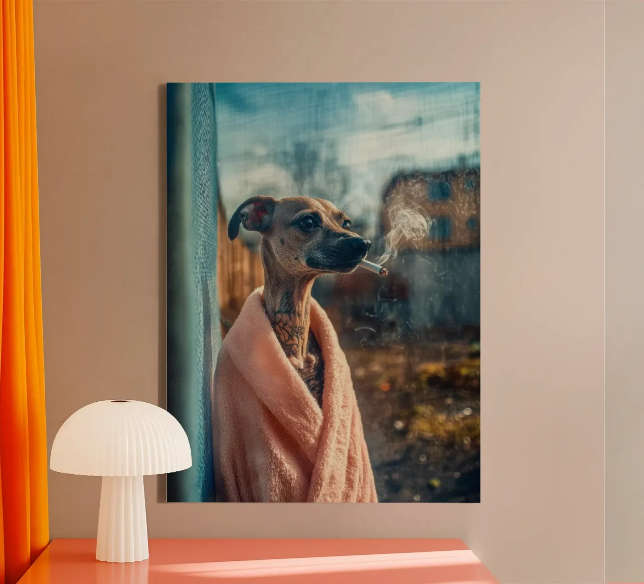 Julien tela con Cornice a cassetta da Affiches Chien Originales – Dogland