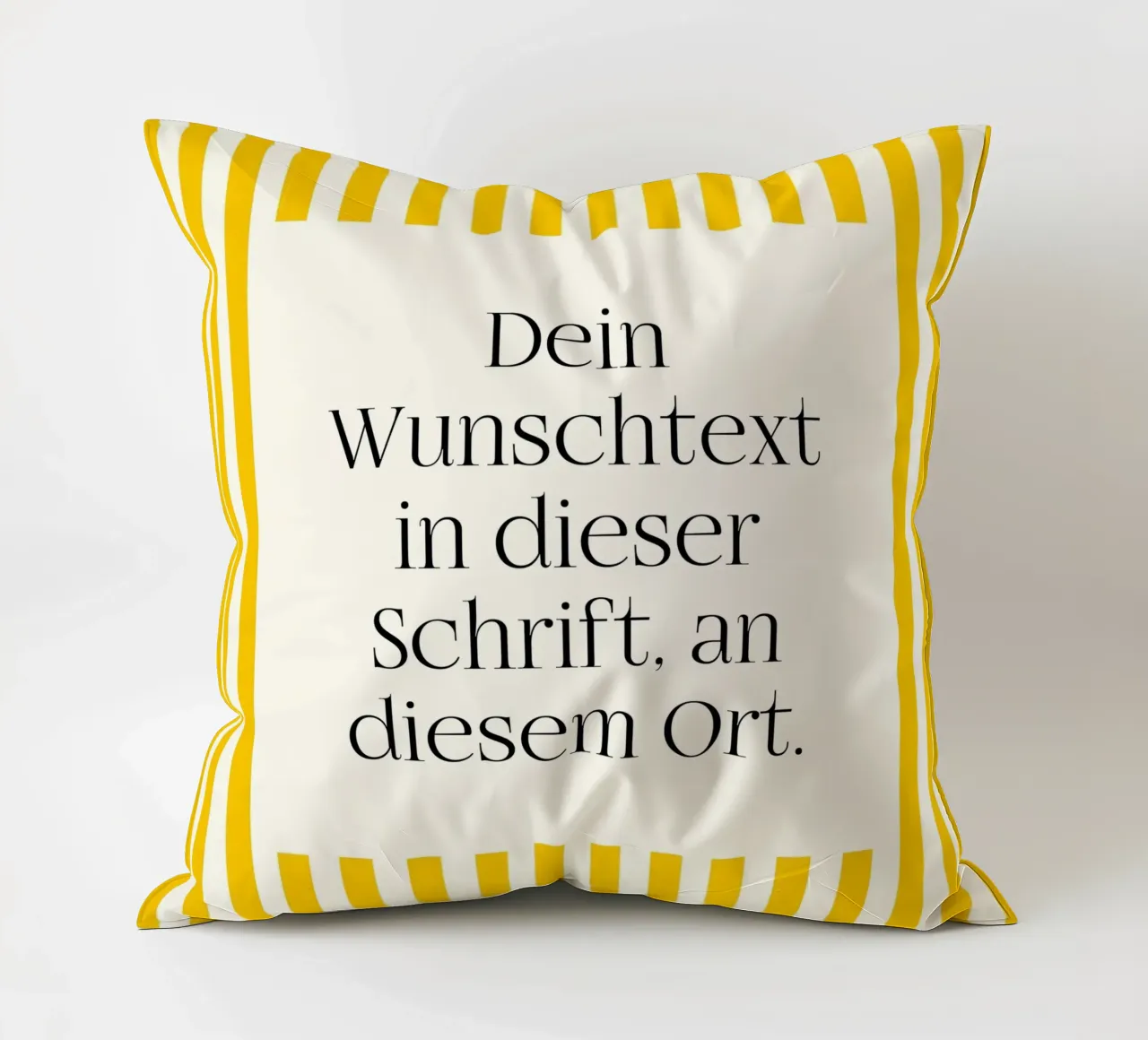 Wunschtext mit gelben Streifen cuscino da WORTSPIEL