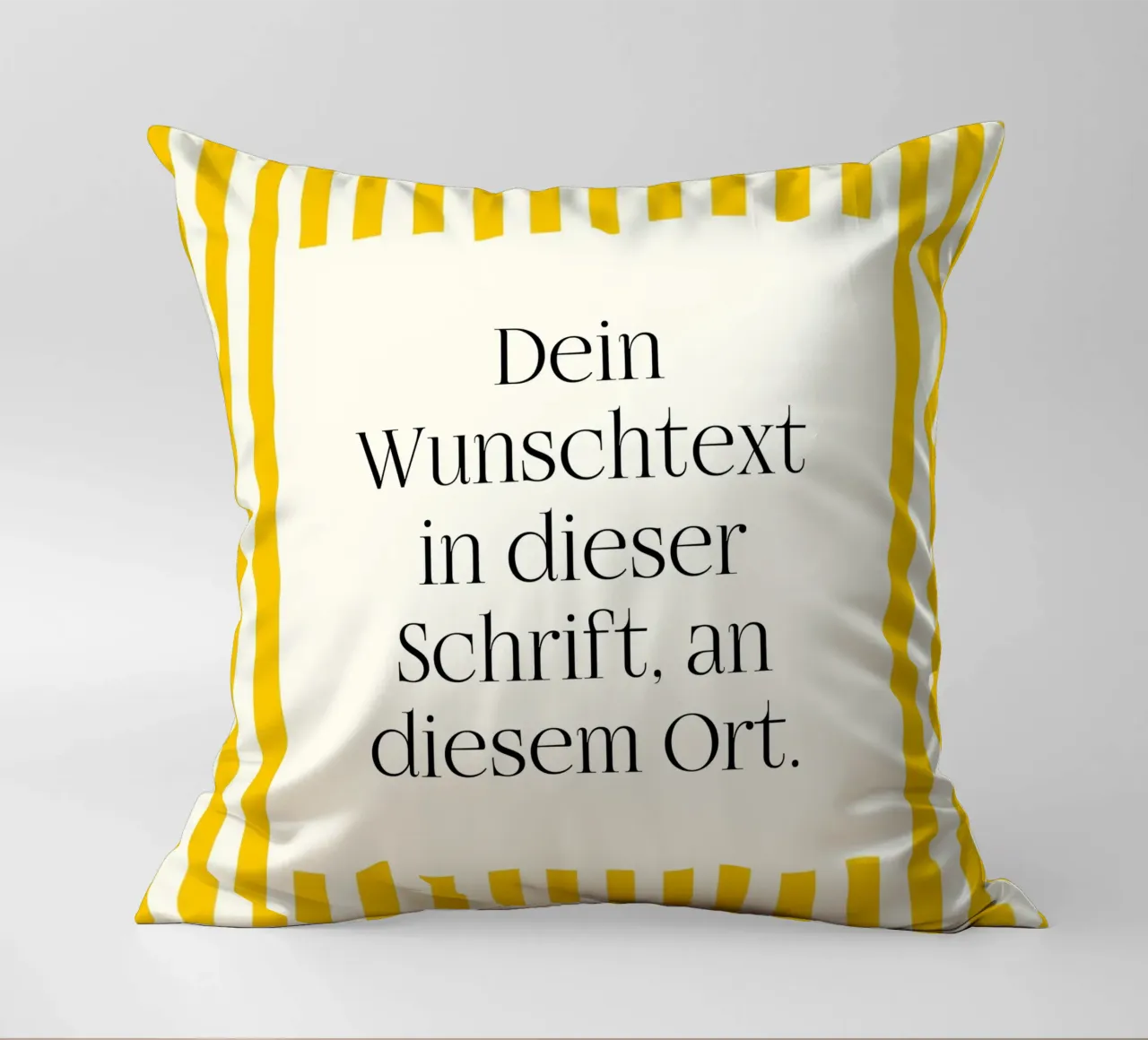 Wunschtext mit gelben Streifen cuscino da WORTSPIEL