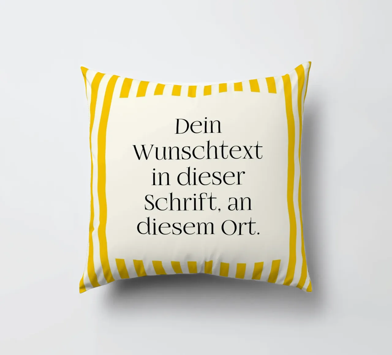 Wunschtext mit gelben Streifen cuscino da WORTSPIEL