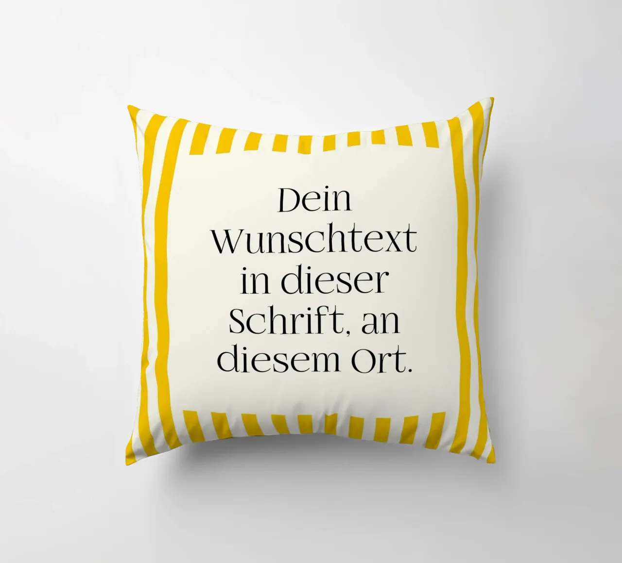 Wunschtext mit gelben Streifen cuscino da WORTSPIEL