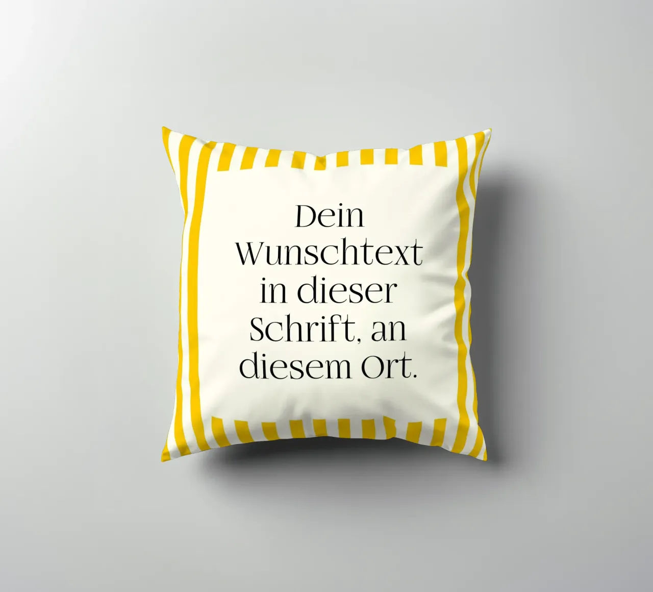 Wunschtext mit gelben Streifen cuscino da WORTSPIEL