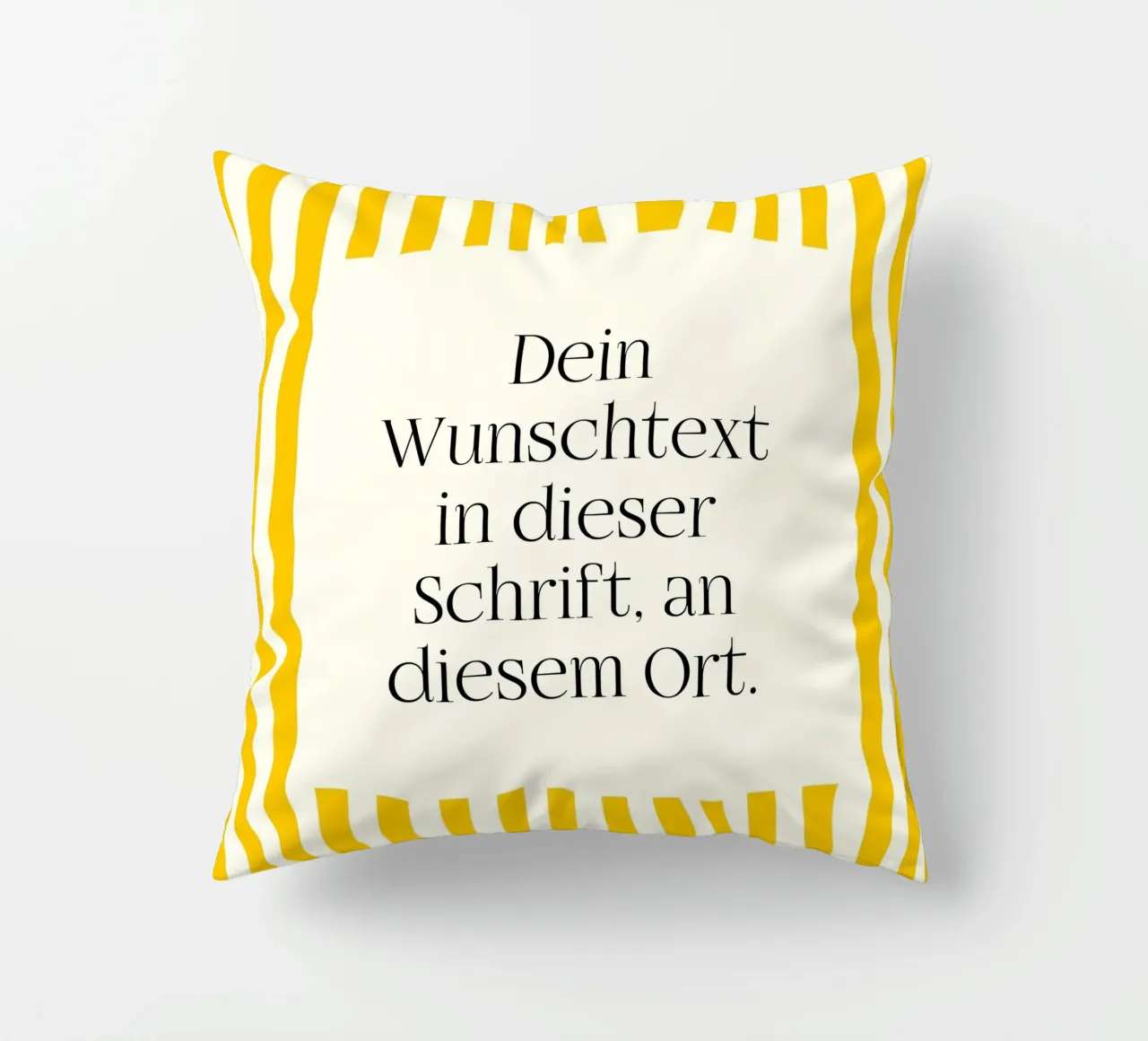 Wunschtext mit gelben Streifen cuscino da WORTSPIEL