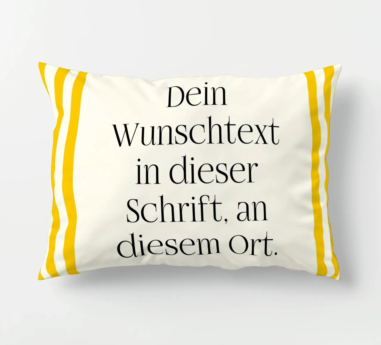 Wunschtext mit gelben Streifen cuscino da WORTSPIEL