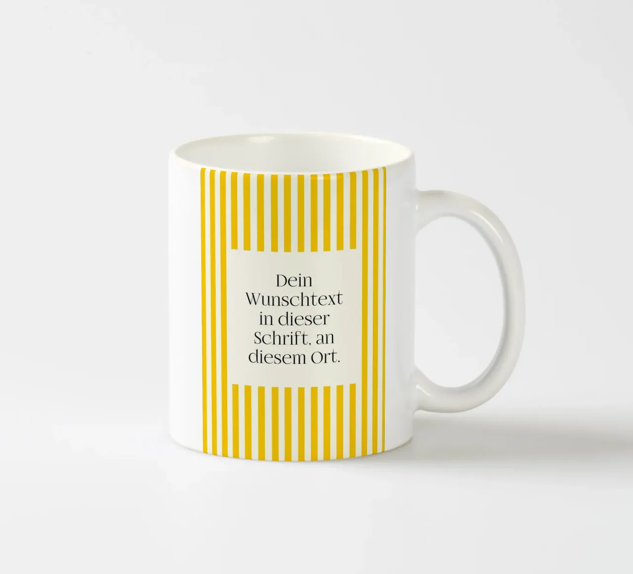Wunschtext mit gelben Streifen tazza in ceramica da WORTSPIEL