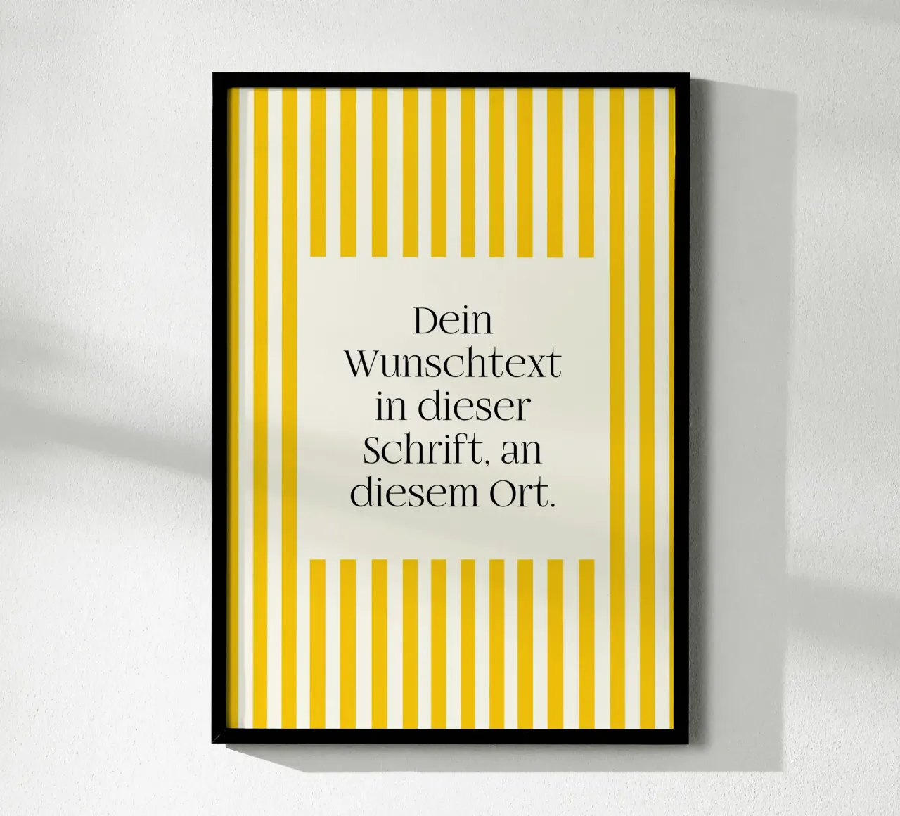Wunschtext mit gelben Streifen carta hahnemühle da WORTSPIEL