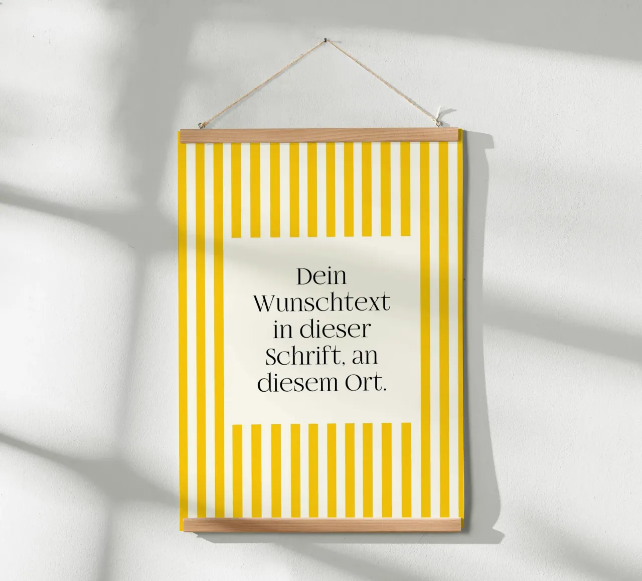 Wunschtext mit gelben Streifen carta hahnemühle da WORTSPIEL