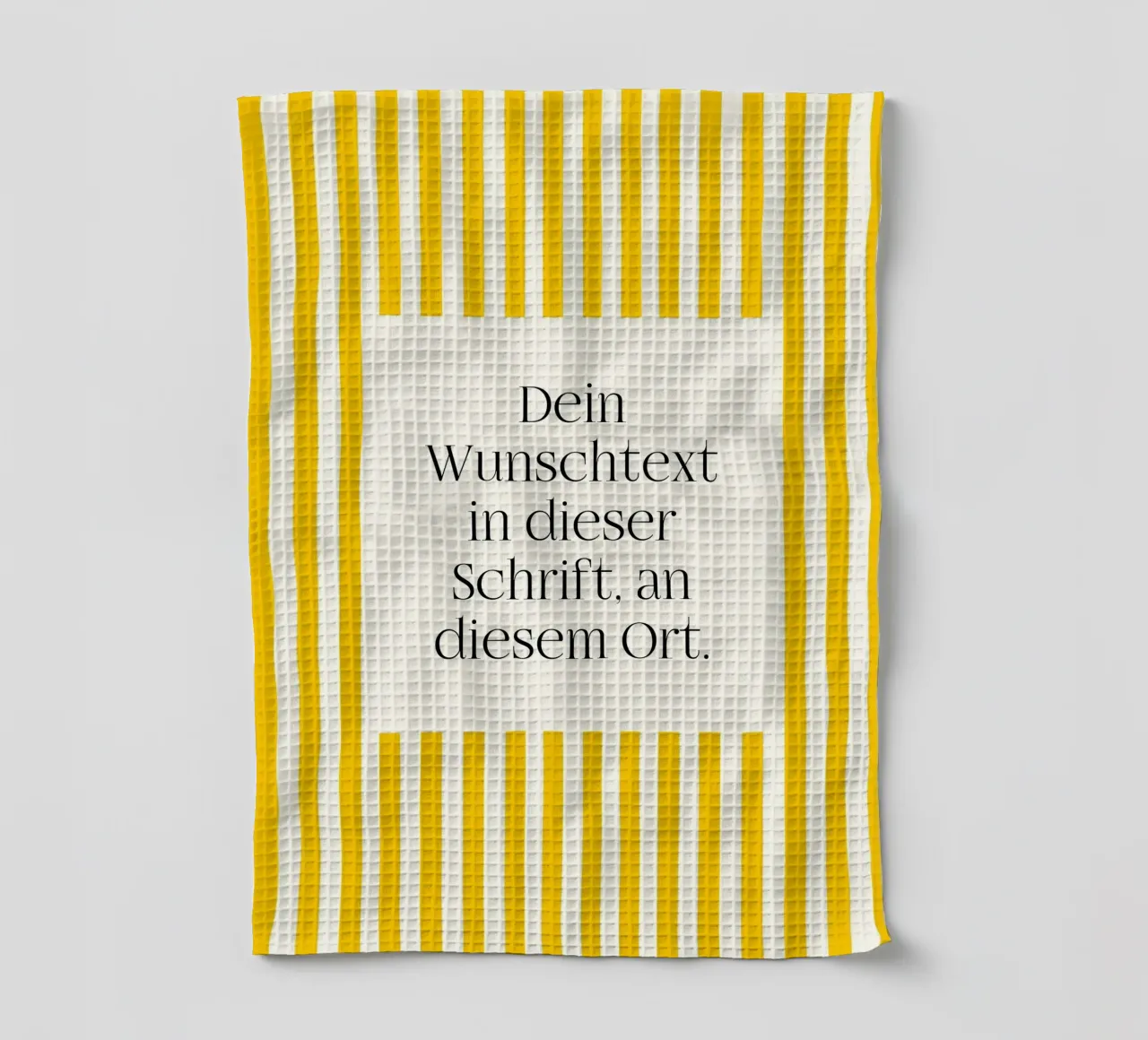 Wunschtext mit gelben Streifen canovaccio da cucina da WORTSPIEL