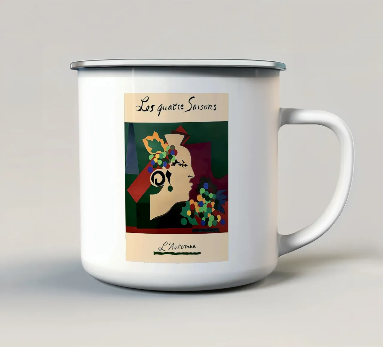 Le quattro stagioni tazza in smalto da Peteriespinoza Studio