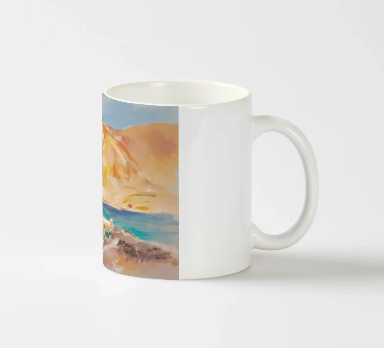 Scogliere costiere illuminate dal sole tazza in ceramica da Angkasa Mist