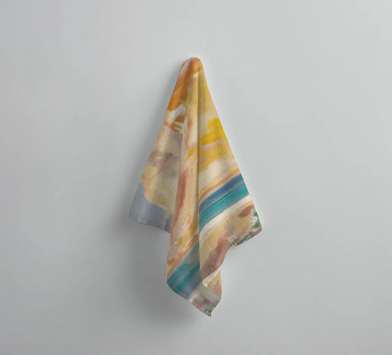 Sunlit Coastal Cliffs towel by Angkasa Mist