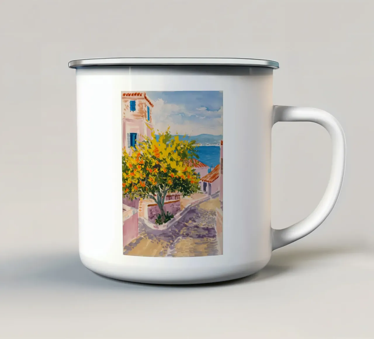 Fiore d'oro del mare tazza in smalto da Angkasa Mist