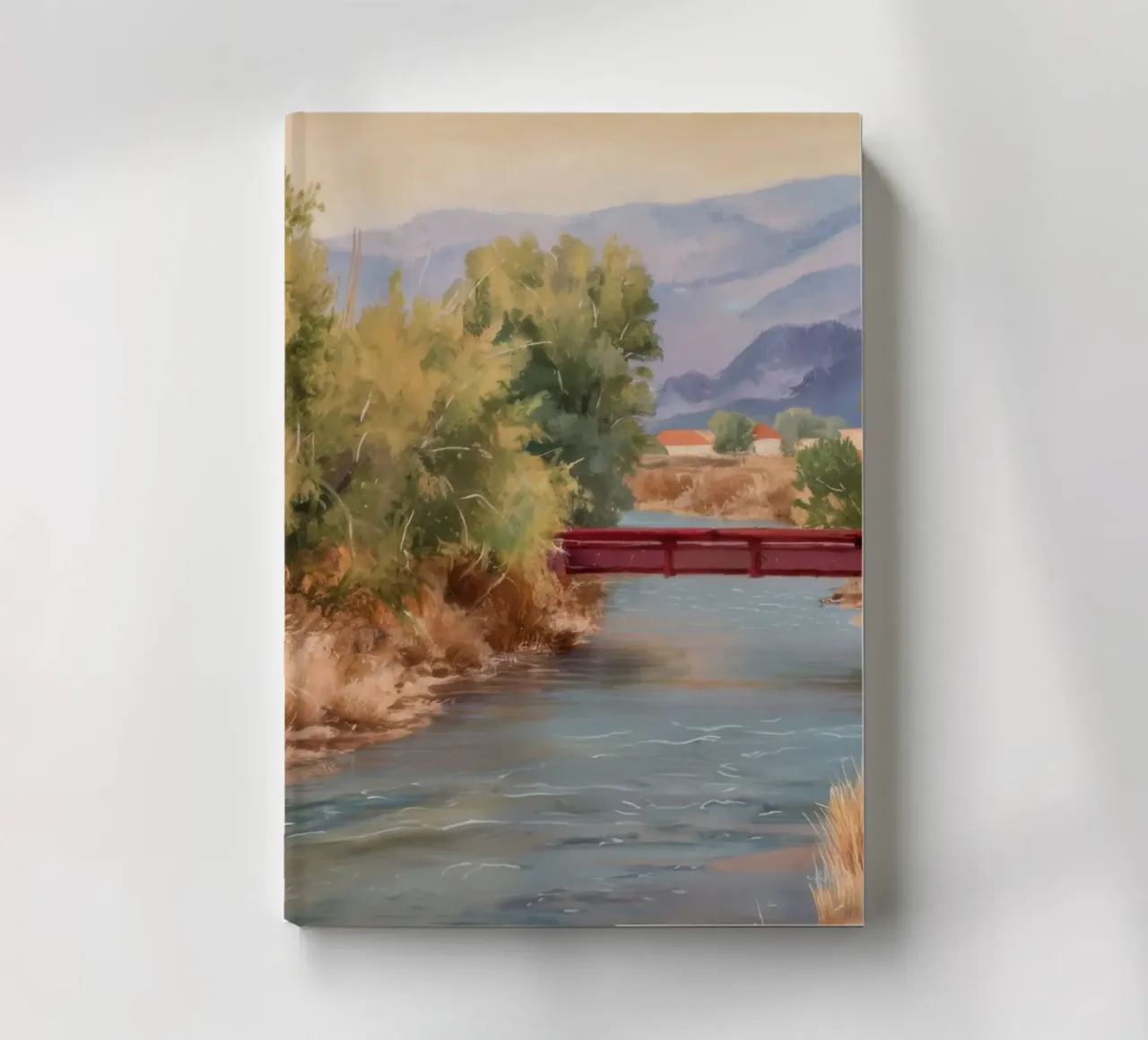 Riverside Tranquility Bridge notebook by Angkasa Mist
