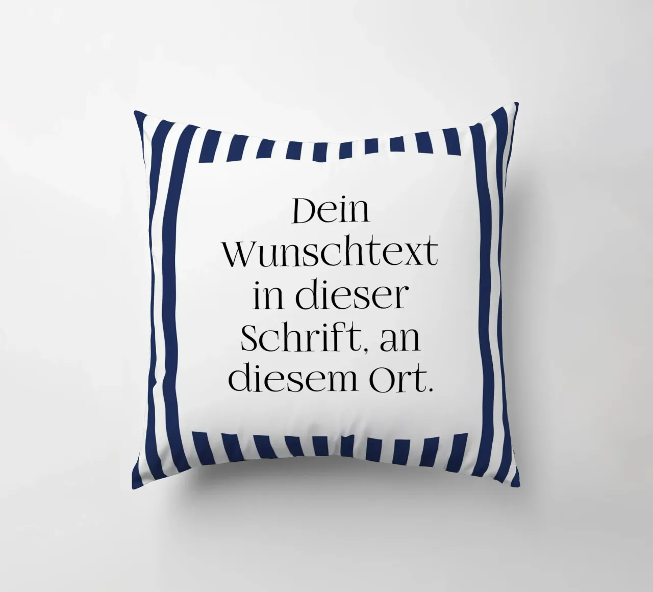 Wunschtext mit gelben Streifen cuscino da WORTSPIEL