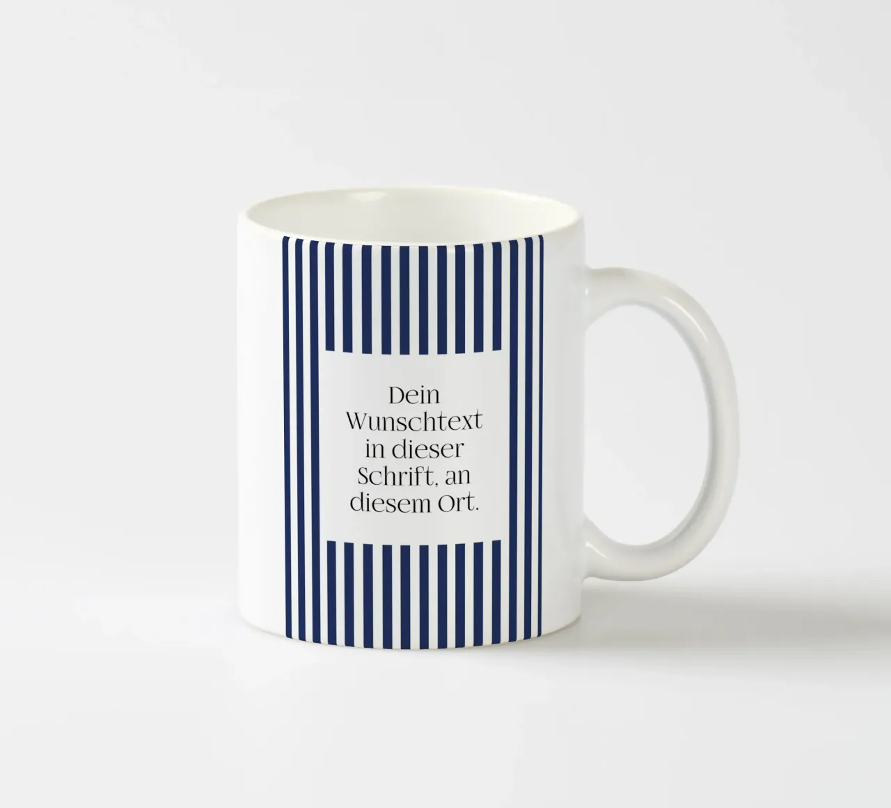 Wunschtext mit gelben Streifen tazza in ceramica da WORTSPIEL