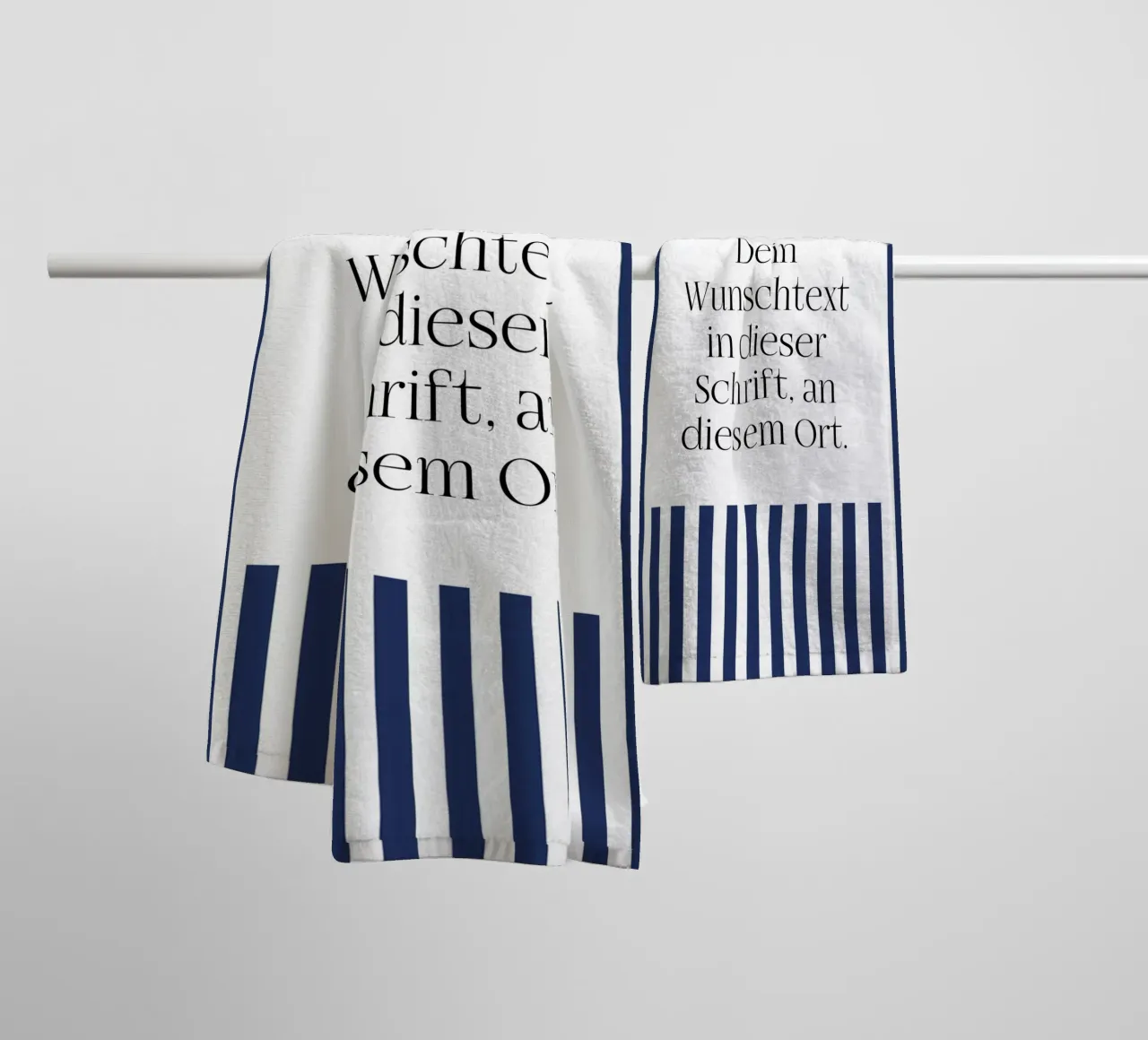 Wunschtext mit gelben Streifen asciugamano da bagno da WORTSPIEL