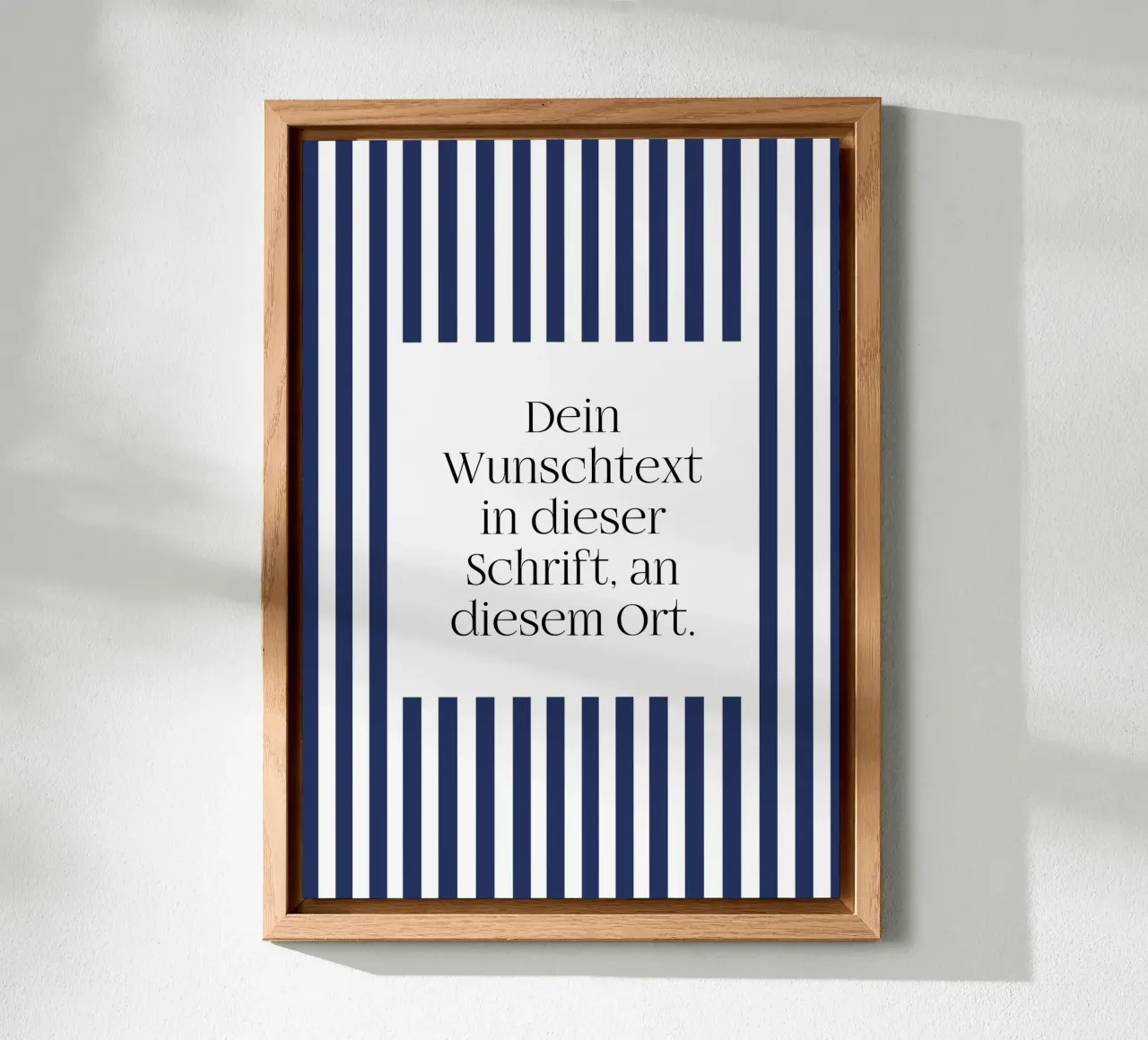 Wunschtext mit gelben Streifen alluminio dibond da WORTSPIEL