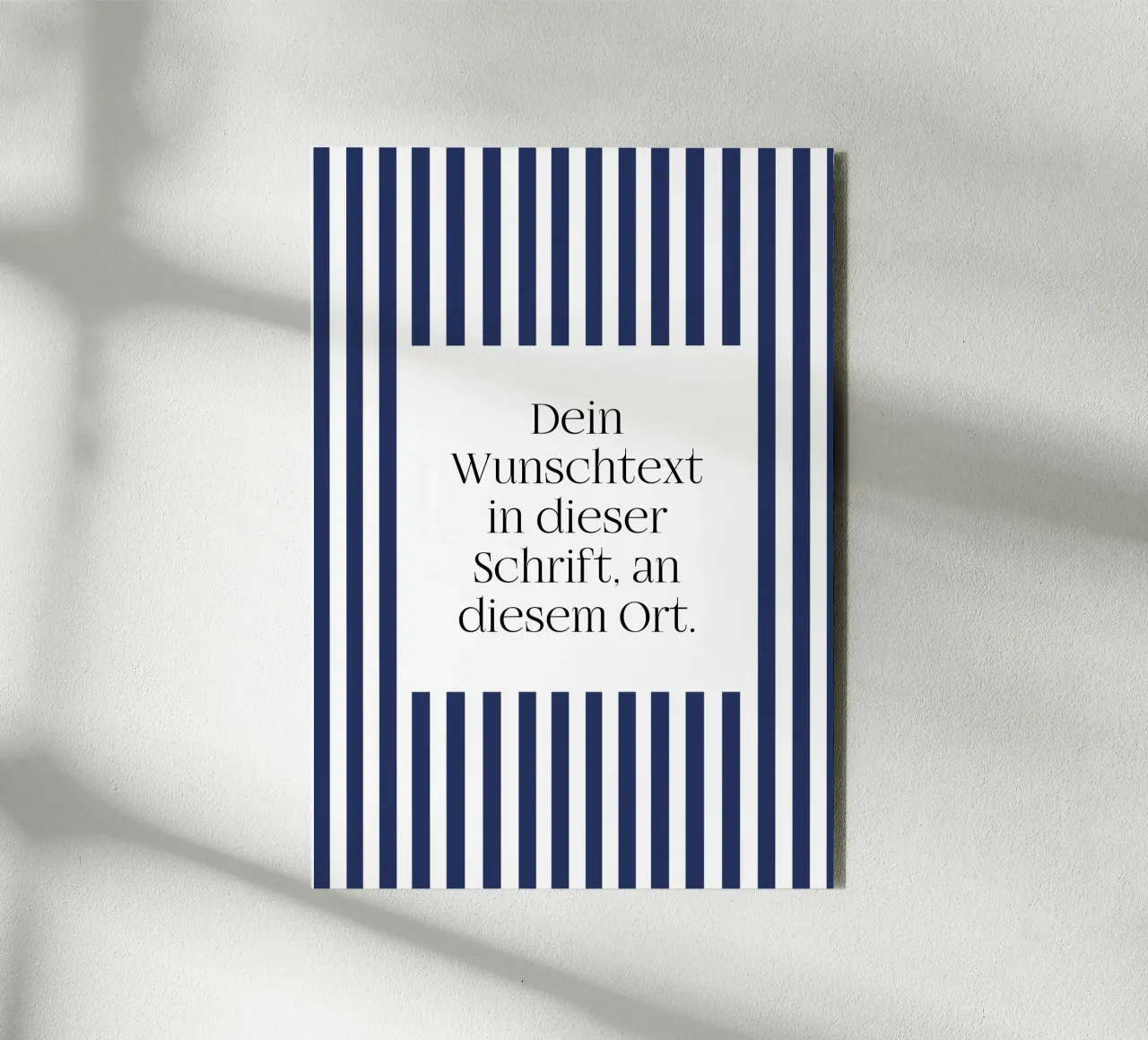 Wunschtext mit gelben Streifen alluminio dibond da WORTSPIEL