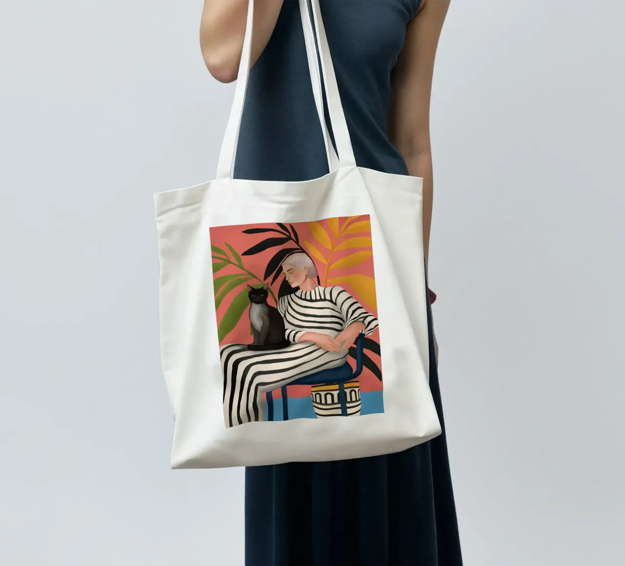 The Cat and the Calm borsa in juta da cityart