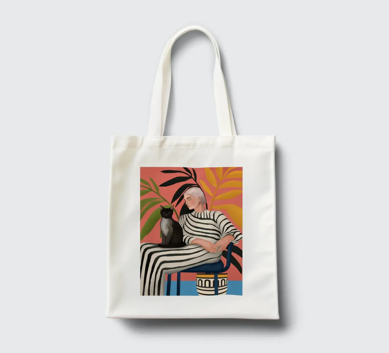 The Cat and the Calm borsa in juta da cityart