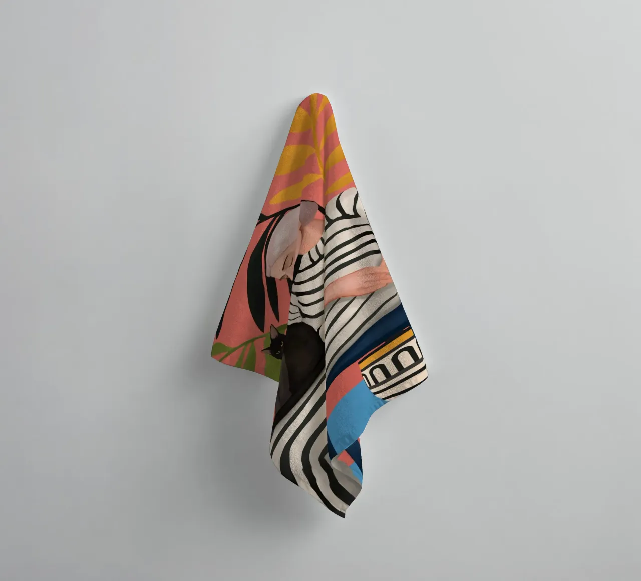 The Cat and the Calm asciugamano da bagno da cityart