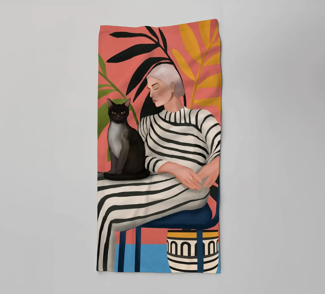 The Cat and the Calm asciugamano da bagno da cityart