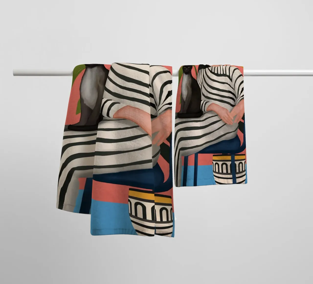 The Cat and the Calm asciugamano da bagno da cityart