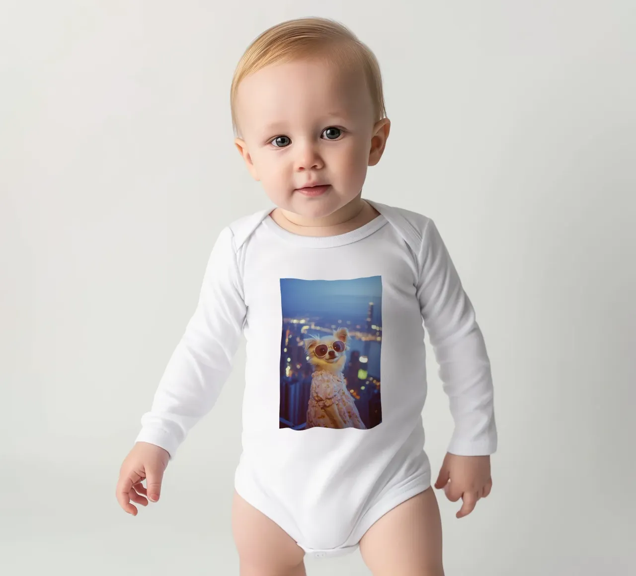 Lucy Langarm Babybody von Affiches Chien Originales – Dogland
