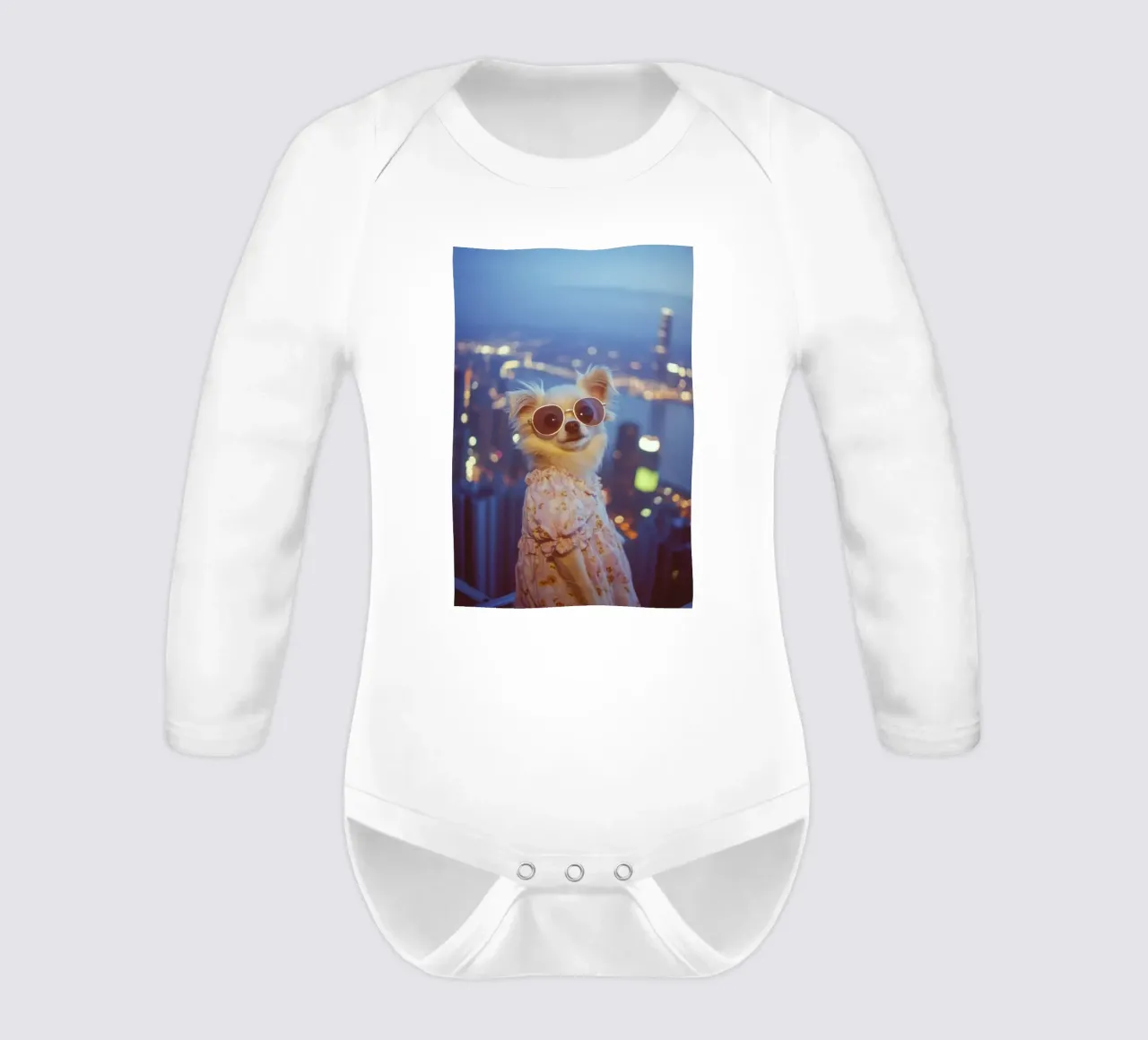 Lucy Langarm Babybody von Affiches Chien Originales – Dogland