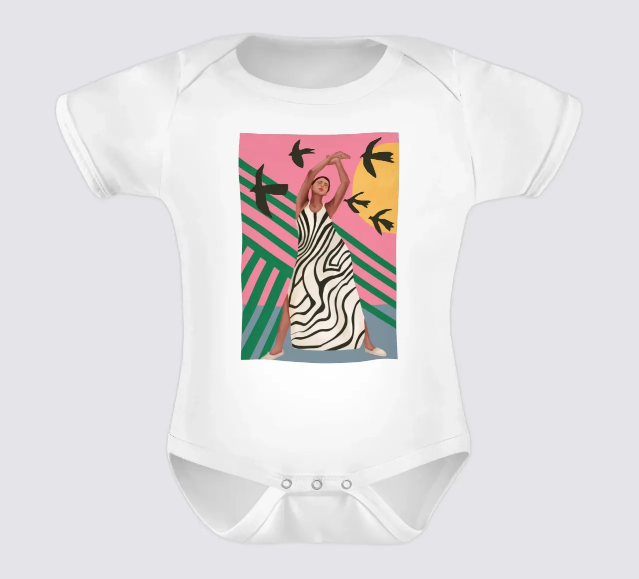The Zebra Ate the Sun body neonato maniche corte da cityart