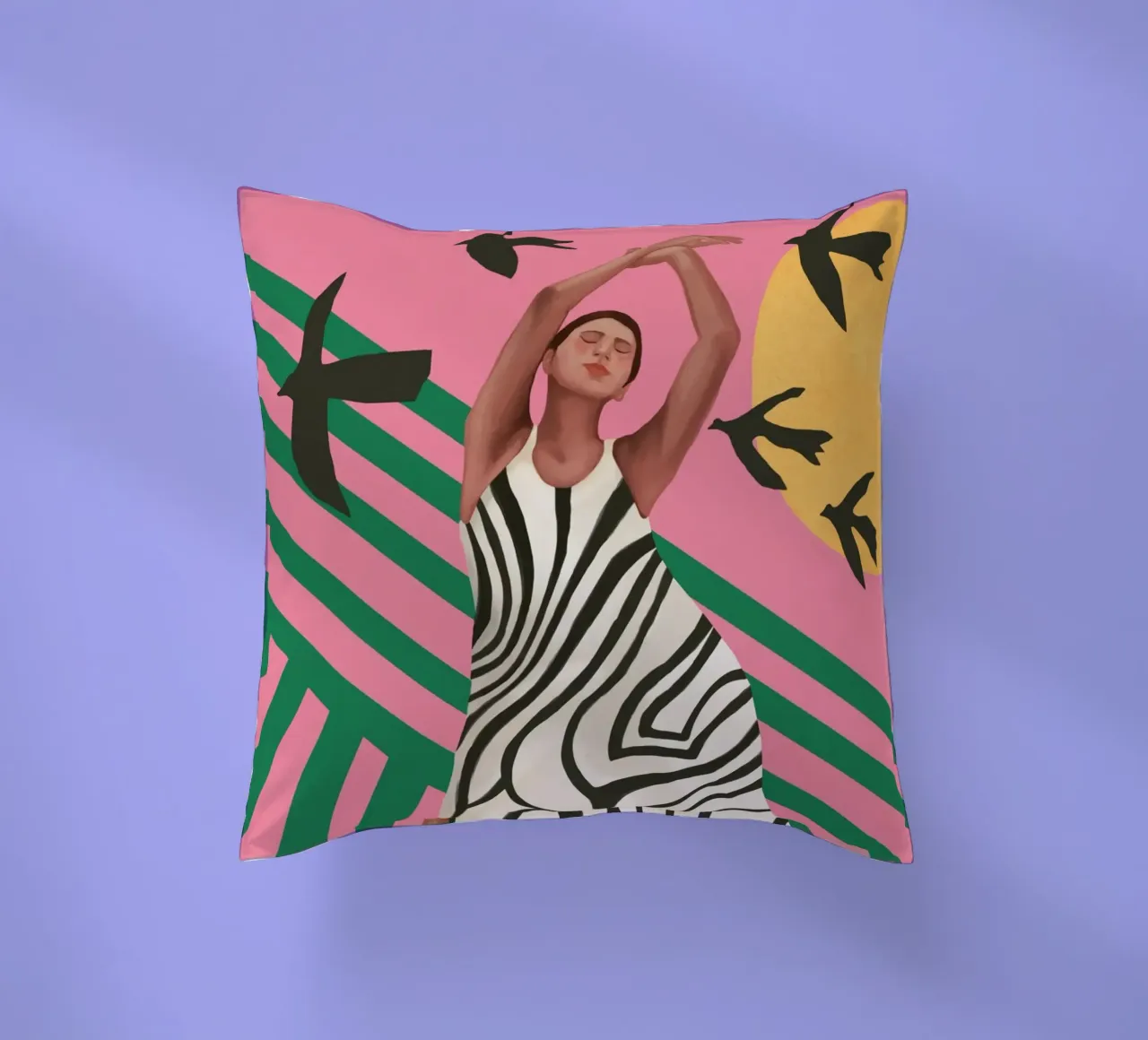 The Zebra Ate the Sun cuscino da cityart
