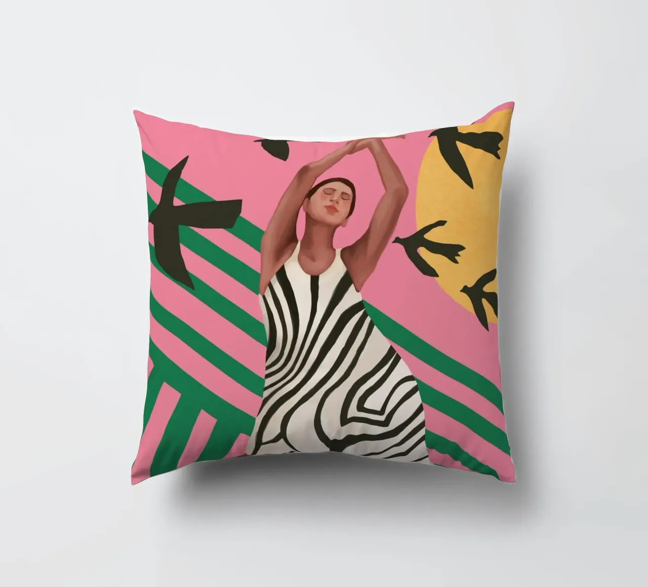 The Zebra Ate the Sun cuscino da cityart