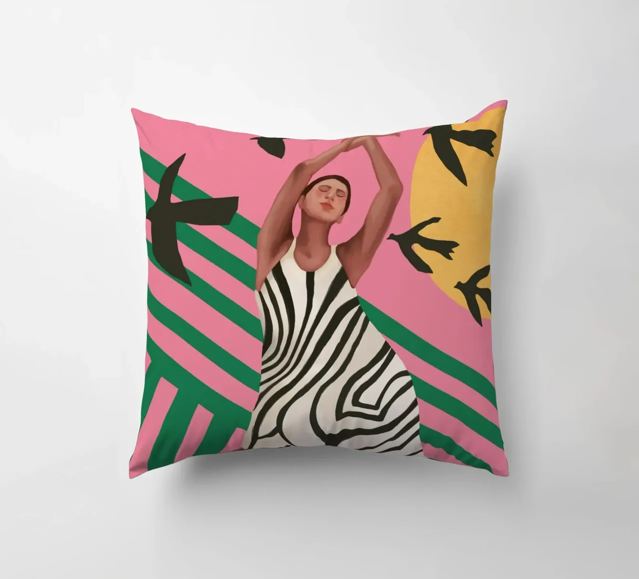 The Zebra Ate the Sun cuscino da cityart