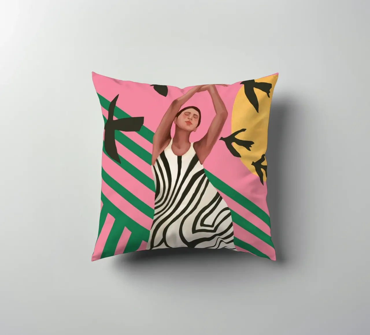 The Zebra Ate the Sun cuscino da cityart
