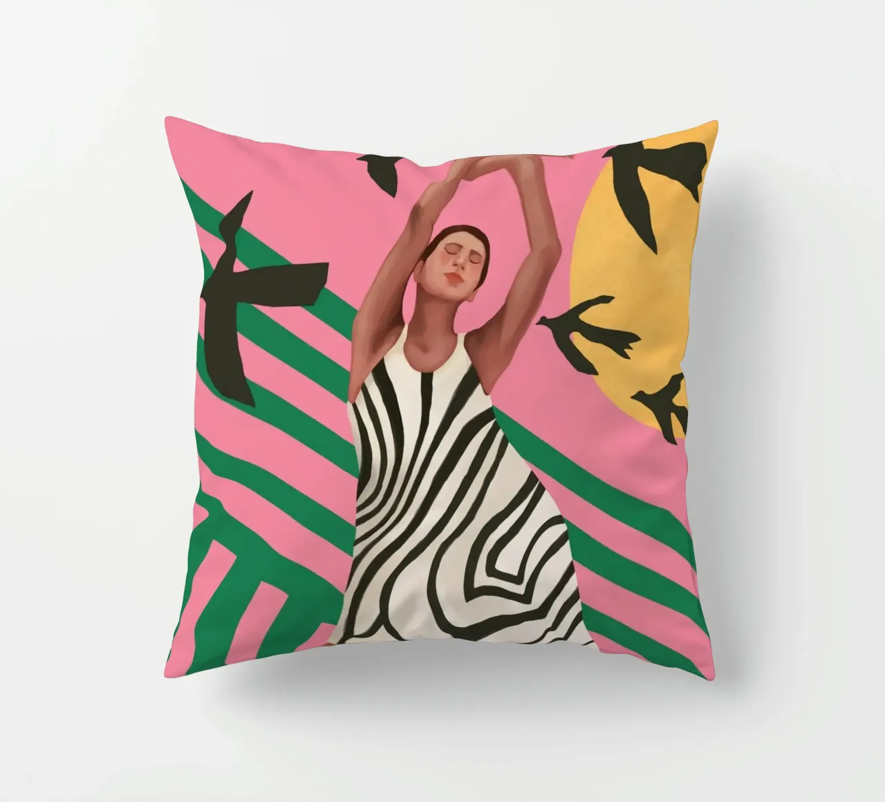 The Zebra Ate the Sun cuscino da cityart