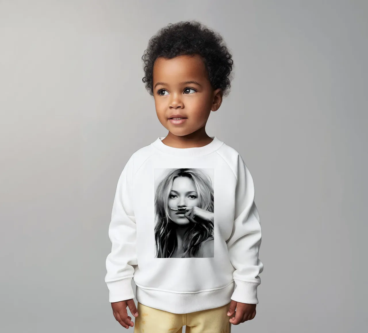 Kate Moss con i baffi felpa neonato da vintage