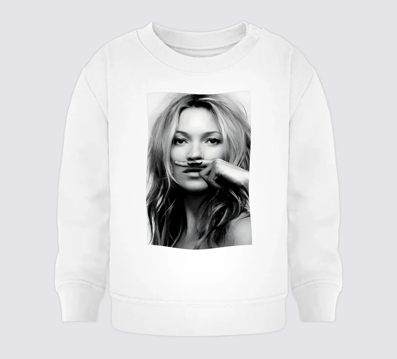 Kate Moss con i baffi felpa neonato da vintage