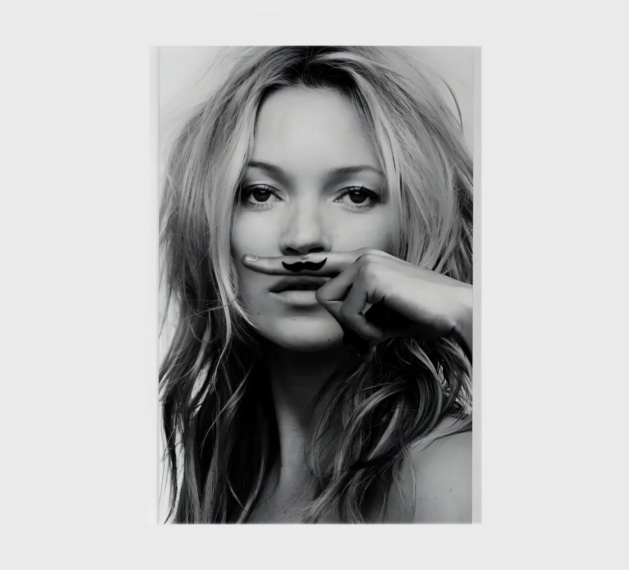 Kate Moss with a mustache notebook by vintage