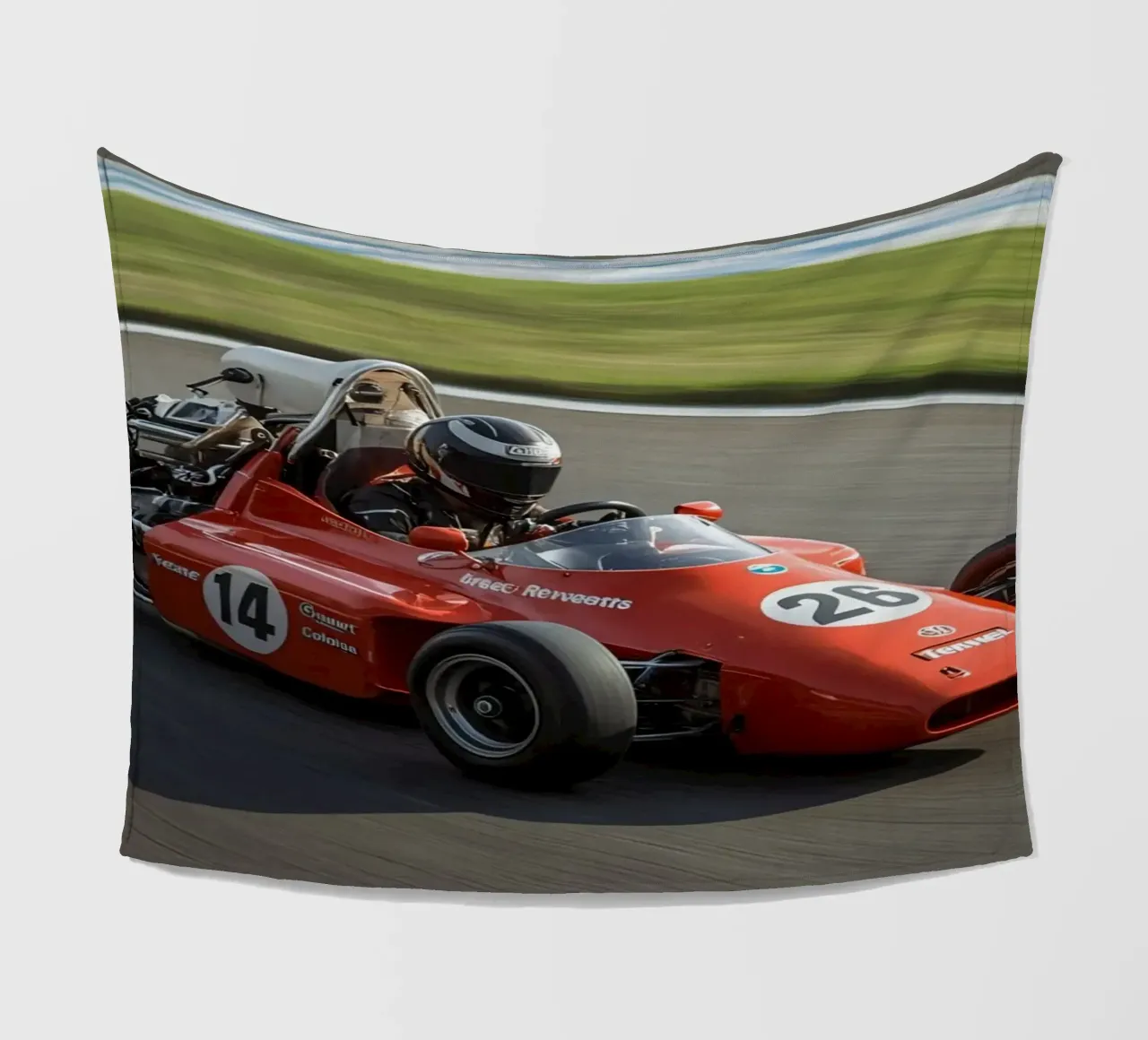 Auto da corsa di Formula rossa in pista coperta in pile da DesignDoodle