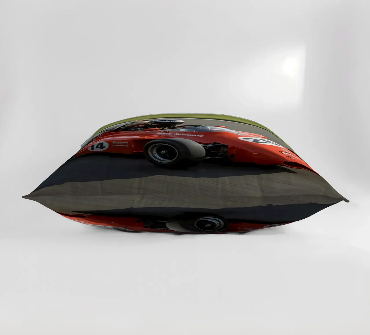 Auto da corsa di Formula rossa in pista cuscino da DesignDoodle