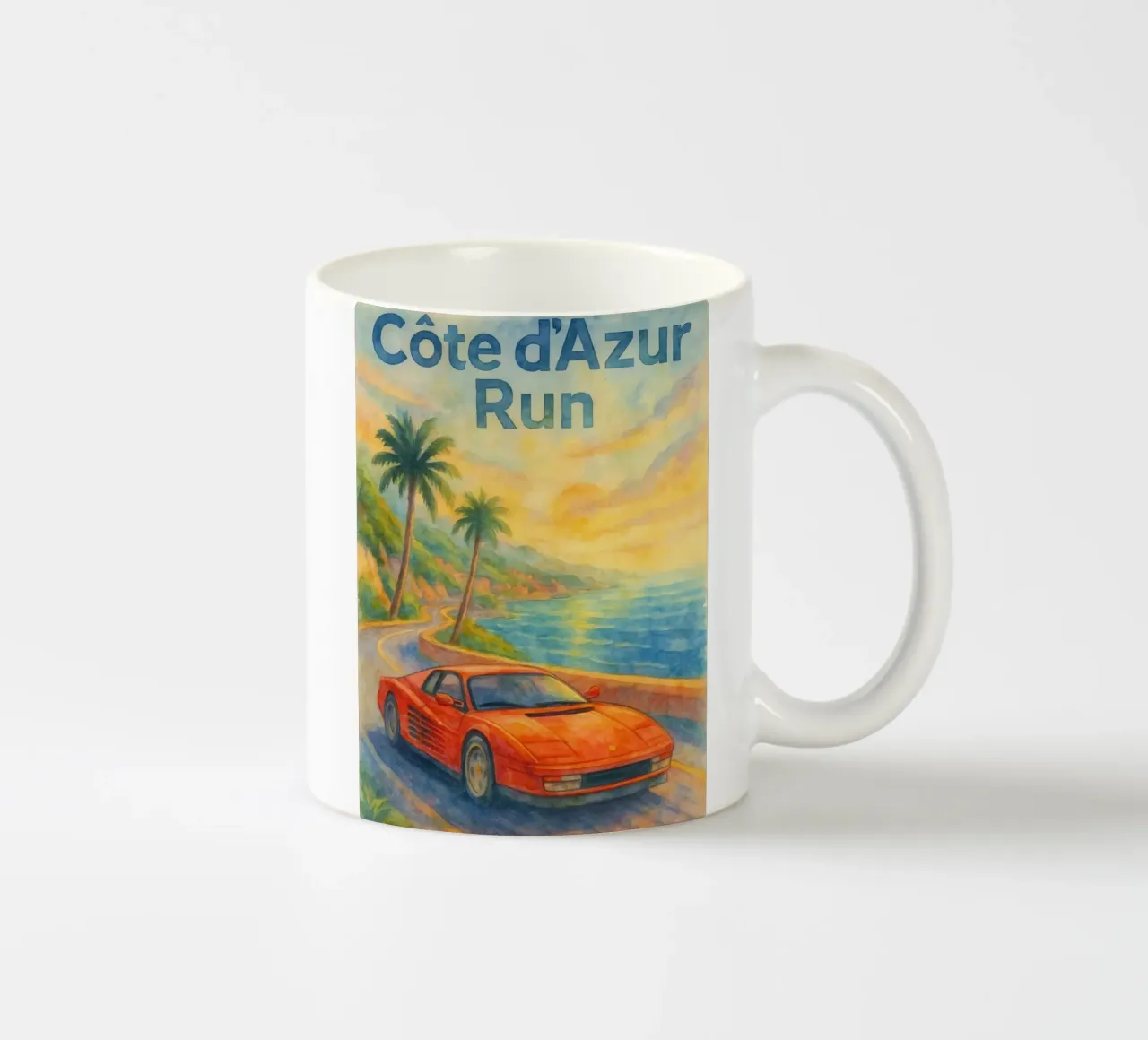 cote d azur run oldtimer tekening keramische mok van orchida
